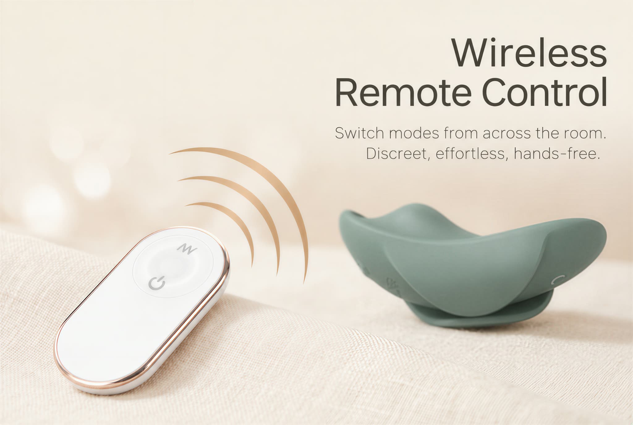 Wireless remote control — switch modes from across the room