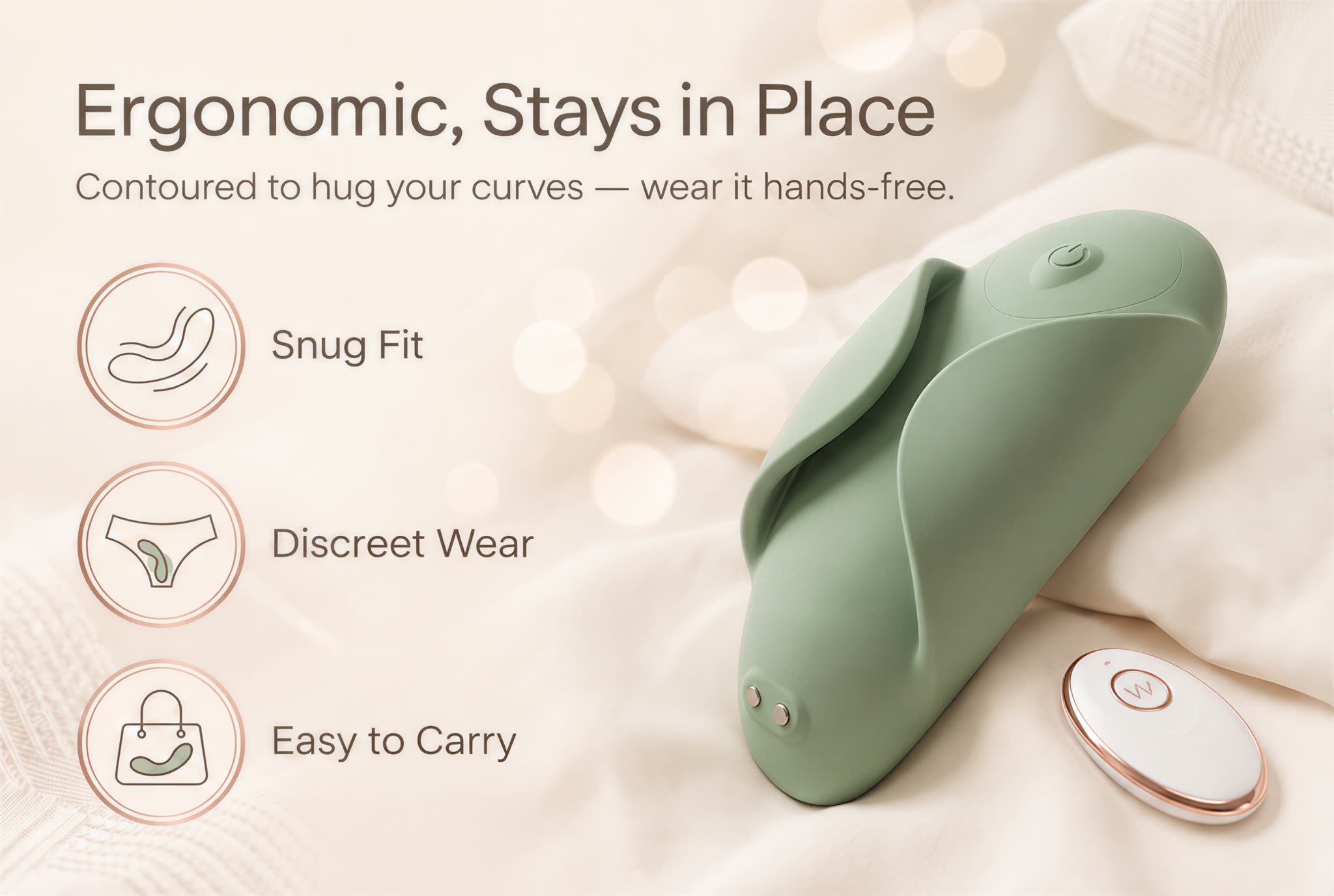 Ergonomic, stays in place — contoured to hug your curves