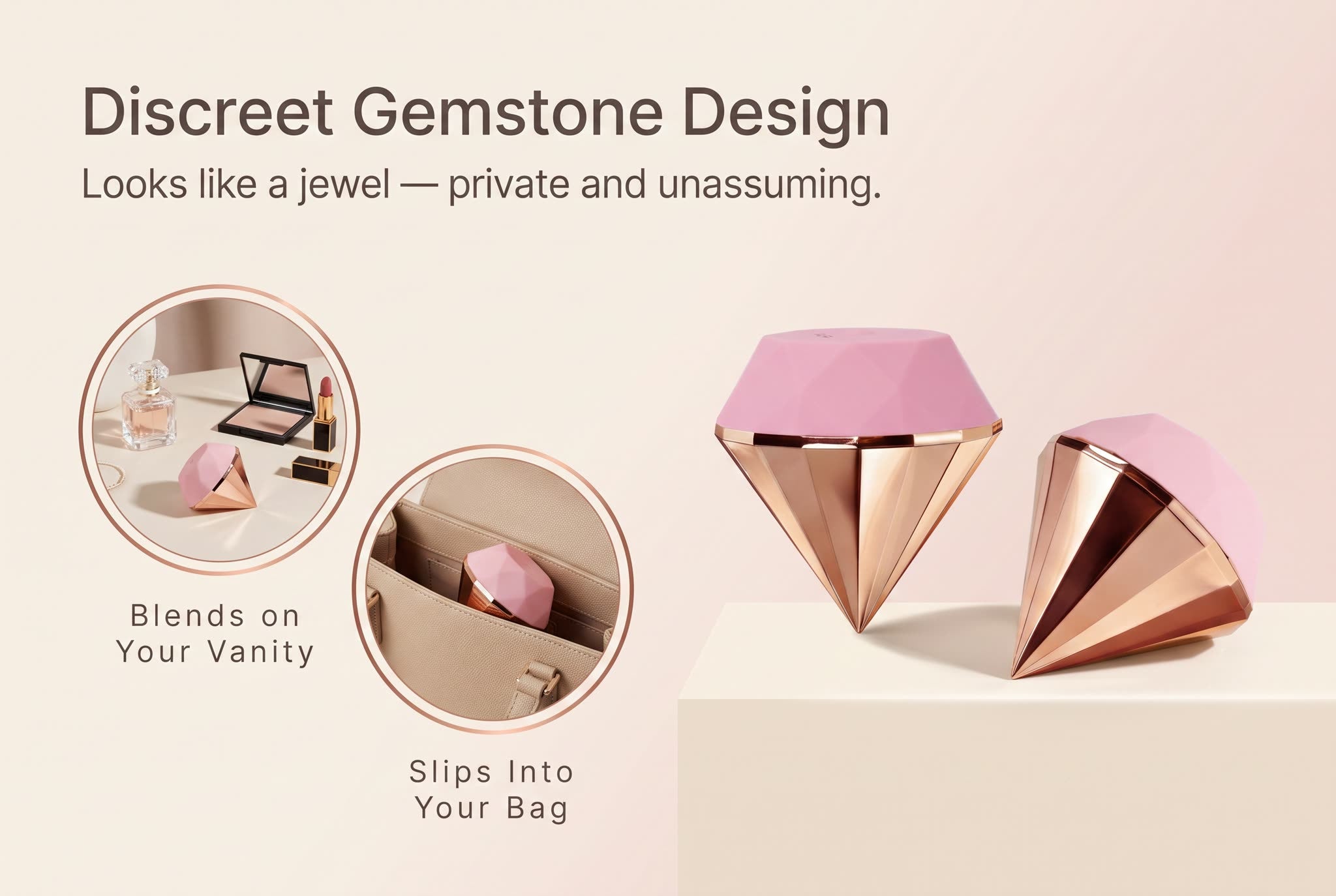 Discreet gemstone design — looks like a jewel