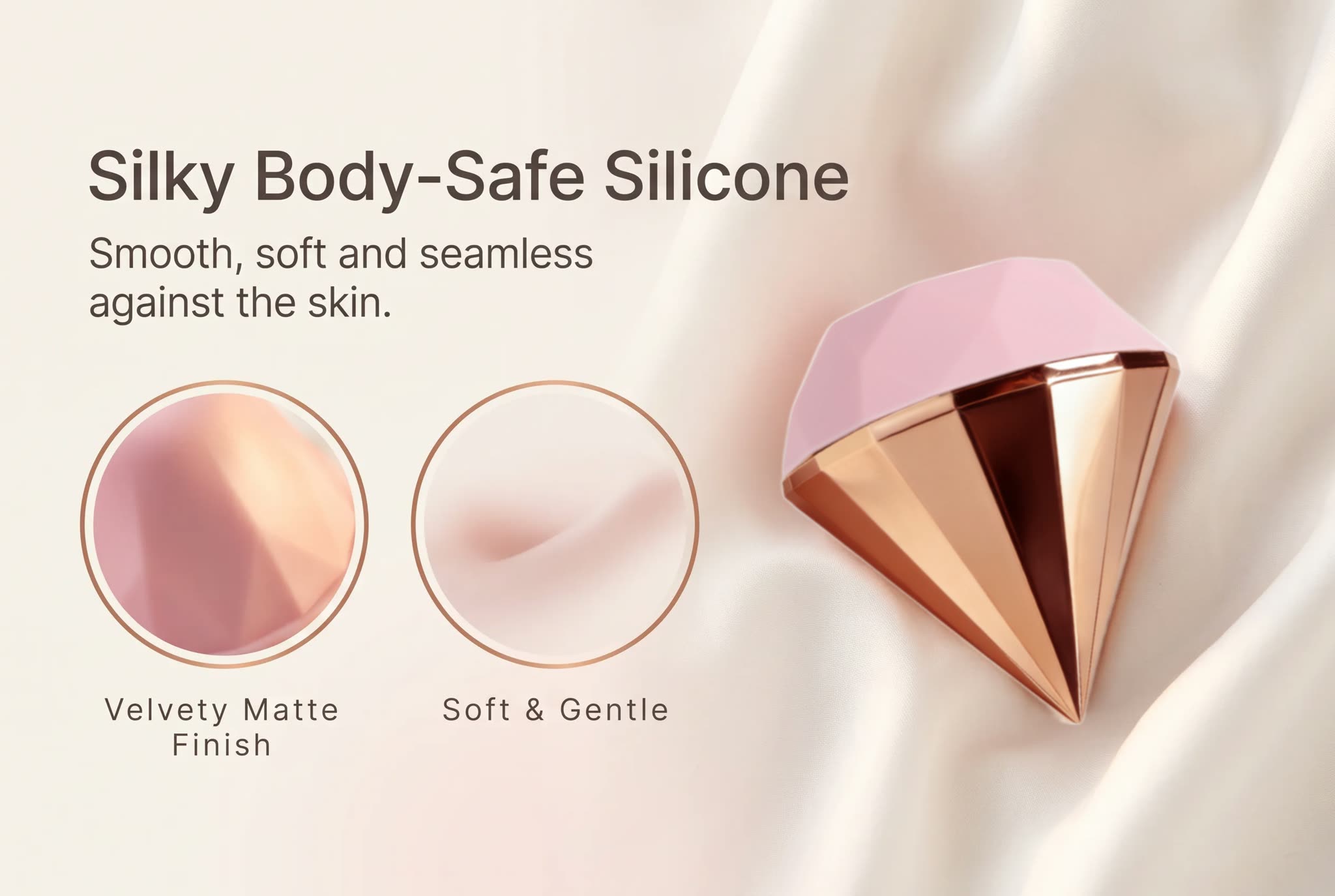 Silky body-safe silicone — velvety matte finish