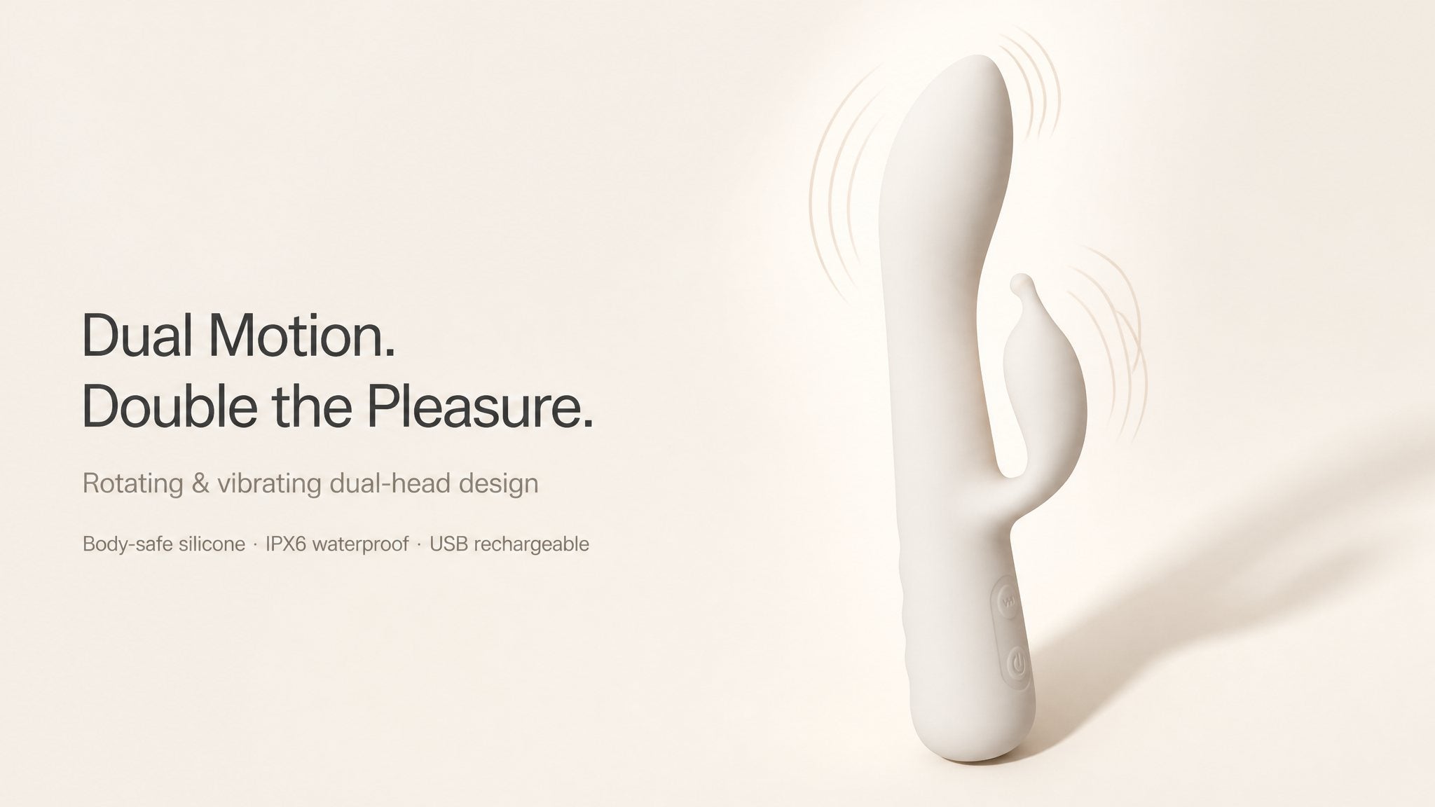 Bunny dual-motion massager — rotating and vibrating dual-head design