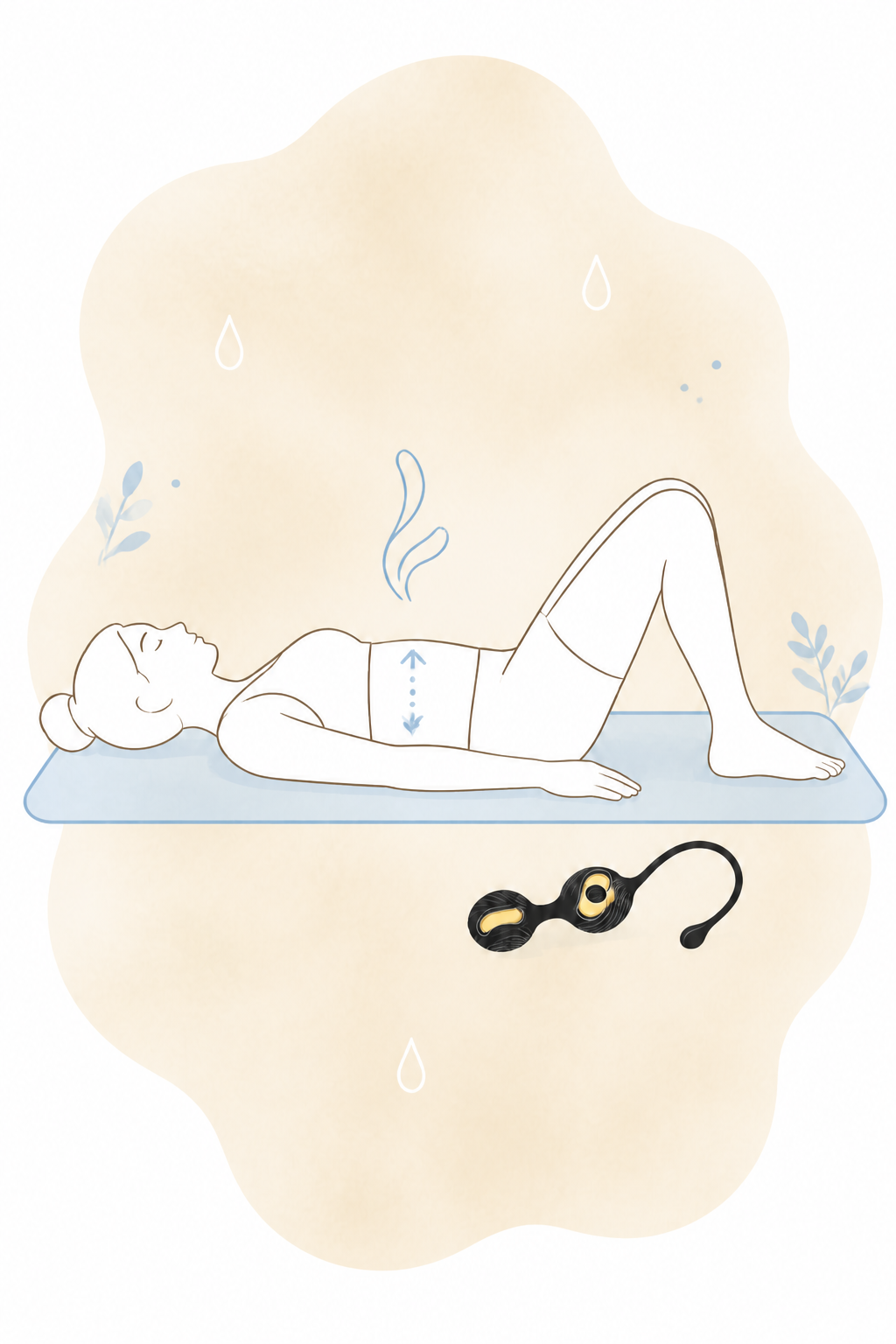 Lying breath work with Kegel ball